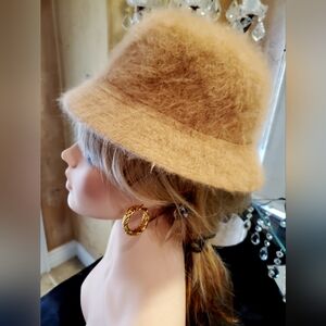 Buck Hat, Tan is Angora Blend and Rabbit Hair, Vintage from the 1970S